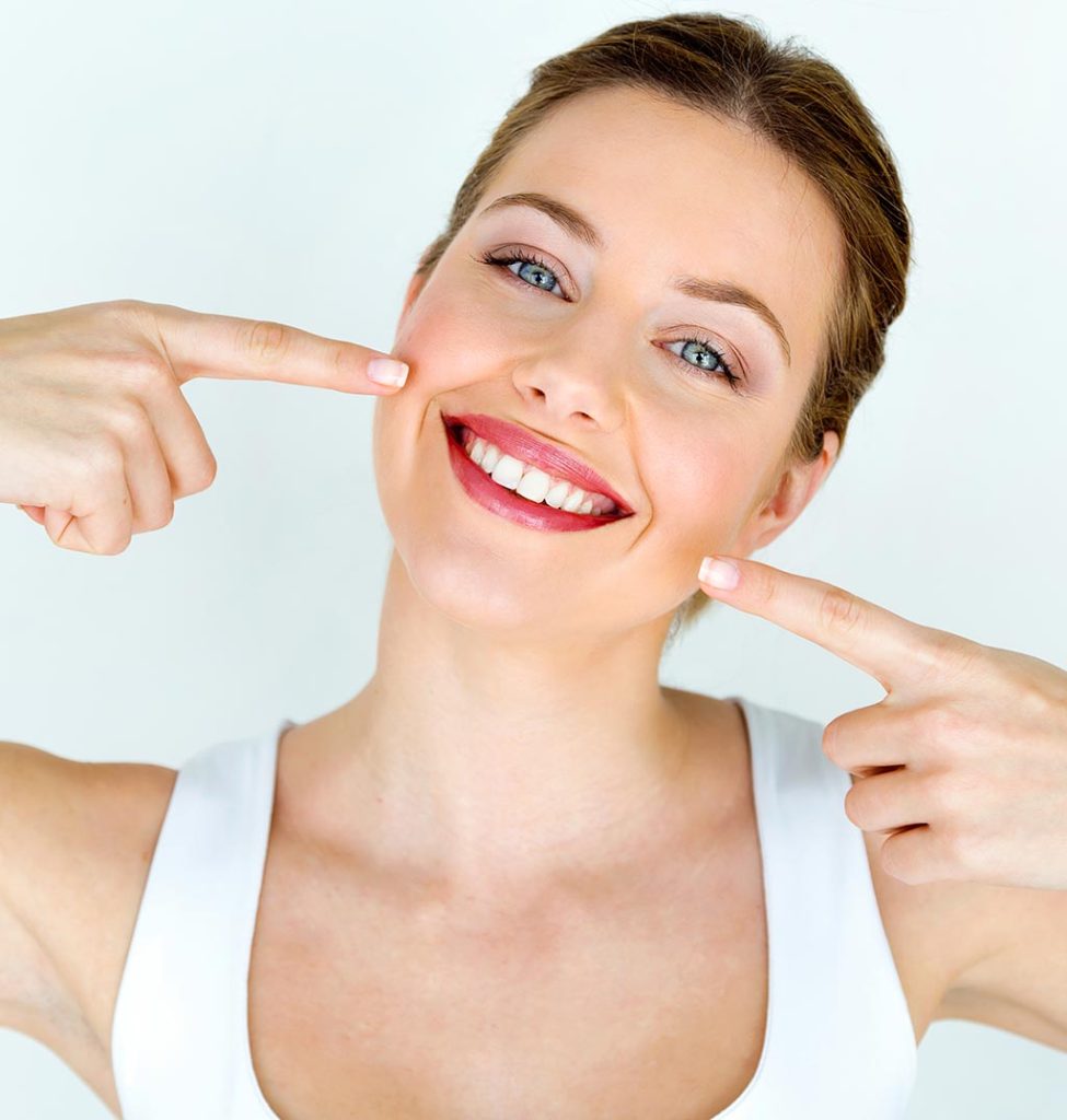 mujer sonriente